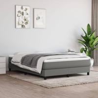 Boxspring met matras stof donkergrijs 140x200 cm - thumbnail