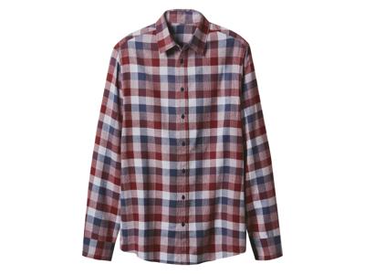 esmara Men Flanellen heren overhemd (Geruit/marineblauw/rood/wit, L)