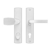 AXA AXA Curve Plus veiligheidsbeslag voordeur gebogen schild Wing-knop/Blok-kruk PC92 met kerntrekbeveiliging SKG3 - aluminium - thumbnail