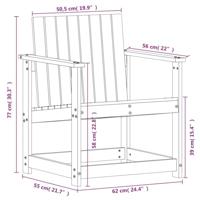 3-delige Loungeset massief grenenhout wit - thumbnail