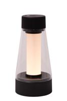 Lucide LORALI - Oplaadbare Tafellamp Binnen/Buiten - Accu/Batterij - Ø 7,7 cm - LED Dimb. - 1x1,2W 2600K/3000K - IP44 - Zwart - thumbnail