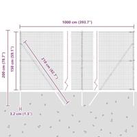 VidaXL Afrasteringspaal zilver 10 x 1,5 m (25 x 25 mm gaas) staal - thumbnail