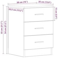 Nachtkastjes 2 st 38x35x56 cm spaanplaat zwart - thumbnail