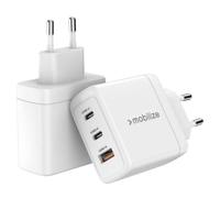 Mobilize Wall Charger 2x USB-C + 1x USB GaN 65W with PD/PPS White - thumbnail