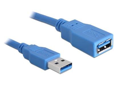 Delock USB-kabel USB 3.2 Gen1 (USB 3.0 / USB 3.1 Gen1) USB-A stekker, USB-A bus 3.00 m Blauw Vergulde steekcontacten 82540