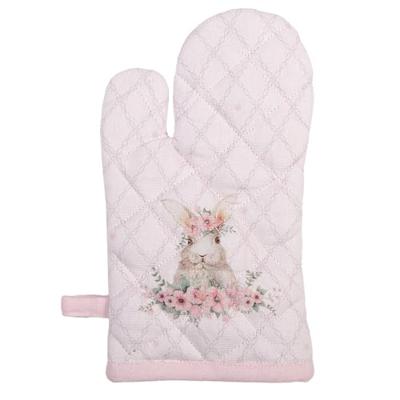 Clayre & Eef Kind Ovenwant 12x21 cm Roze Katoen Konijn