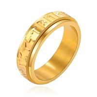 Mendes Viking Script Ring - Edelstaal Goud-21.5mm - thumbnail