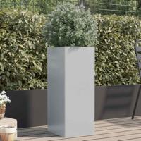 VidaXL Plantenbak 32x29x75 cm gegalvaniseerd staal zilverkleurig - thumbnail