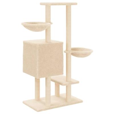 VidaXL Kattenmeubel met sisal krabpalen 117 cm crèmekleurig