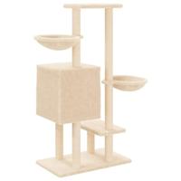 Kattenmeubel met sisal krabpalen 117 cm crmekleurig - thumbnail