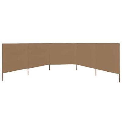 VidaXL Windscherm 5-panelen 600x80 cm stof taupe VidaXL Windscherm 5-panelen 600x80 cm stof taupe