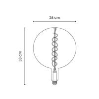 Edison Vintage LED filament lichtbron Spiraal - Rook - G260 Global - Retro LED lamp - 26/26/33cm - geschikt voor E27 fitting - Dimbaar - 6W 180lm 1800K - warm wit licht - thumbnail