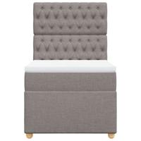 Boxspring met matras stof taupe 80x200 cm - thumbnail