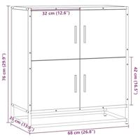 Dressoir 68x35x76 cm bewerkt hout bruin eikenkleur - thumbnail