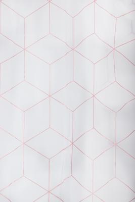 Differnz Pastillo douchegordijn waterdicht 100% PEVA wit rood 180 x 200 cm