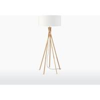 Good&Mojo Vloerlamp 'Kilimanjaro' Bamboe en Eco linnen, kleur Wit - thumbnail