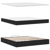 Ottoman bed met matras 180x200cm stof zwart - thumbnail