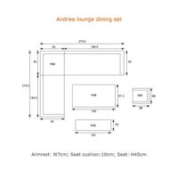 Garden Impressions Brendon lounge dining set 4-delig L - mint grijs - thumbnail