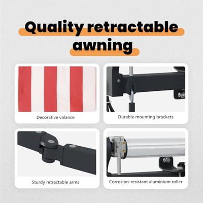 VidaXL Inklapbaar zonnescherm rood en wit 400 × 300 cm