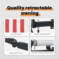 VidaXL Inklapbaar zonnescherm rood en wit 400 × 300 cm - thumbnail