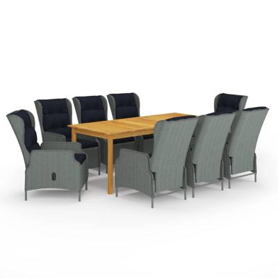 9-delige Tuinset lichtgrijs