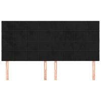 Hoofdborden 4 st 80x5x78/88 cm fluweel zwart - thumbnail