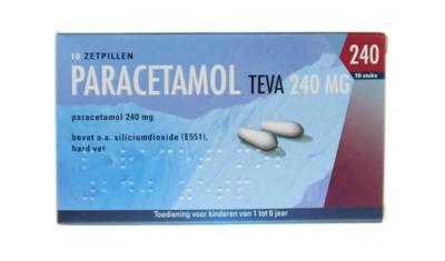 Teva Paracetamol 240 mg 10 Zetpillen