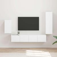 Tv-meubelset Wandgemonteerd 3 pcs Wit Bewerkt hout - thumbnail
