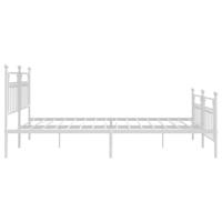 Bedframe met hoofd- en voeteneinde metaal wit 193x203 cm - thumbnail