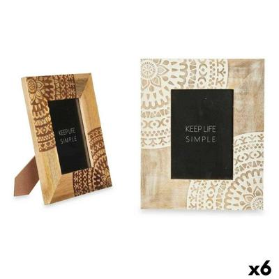 Fotolijsten Wit Bruin Mangohout Mandala 22,3 x 28 x 1,5 cm (6 Stuks)