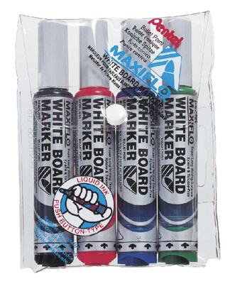 Whiteboardmarker Maxiflo set van 4 kleuren (blauw, rood, groen en zwart)