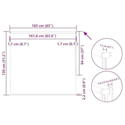 Rolgordijn 165x130 cm verduisterend 161,6 cm polyester Rolgordijn 165x130 cm verduisterend 161,6 cm polyester