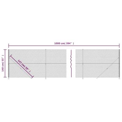 Gaashek met flens 1,4x10 m antracietkleurig