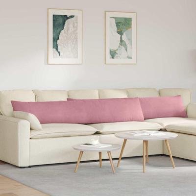 Sofa Kussens 2 pcs Roze 200 x 40 cm Katoen Stof Sofa Kussens 2 pcs Roze 200 x 40 cm Katoen Stof