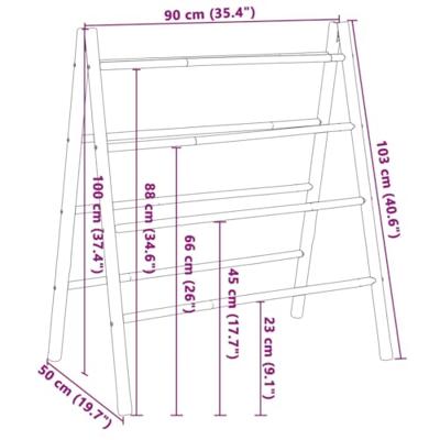 VidaXL Handdoekladder met 4 sporten 90x50x100 cm bamboe