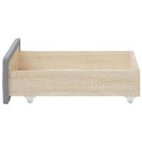 Opberglades bed 2 st bewerkt hout bewerkt hout stof lichtgrijs - thumbnail
