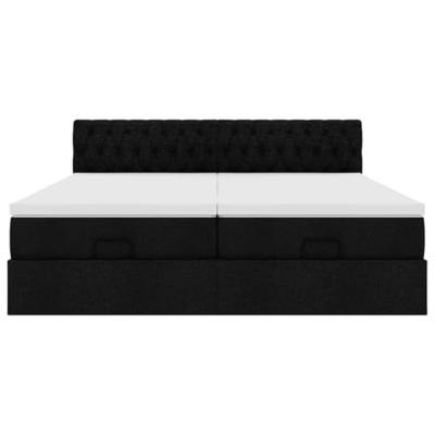 Ottoman bed met matrassen 180x200cm stof zwart