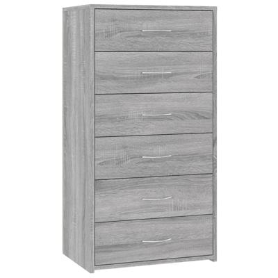 Dressoir met 6 lades 50x34x96 cm bewerkt hout grijs sonoma