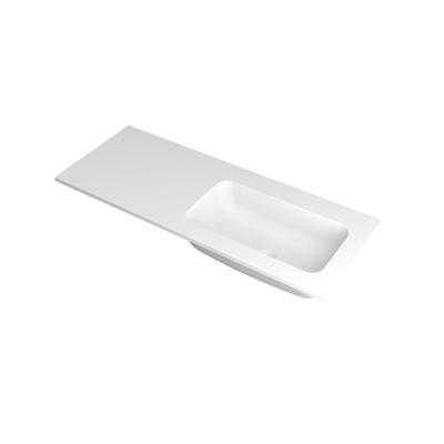 INK Faktor Wastafel Polystone Rechts Zonder Kraangat - 1200x450x15 mm - Mat Wit