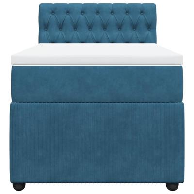Boxspring met matras fluweel blauw 120x200 cm - thumbnail