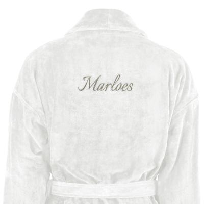 Dames badjas borduren - Wit - L/XL