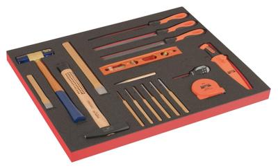 Bahco Foaminlay Fit&Go 3/3 met slaggereedschap en vijlen - met lasermarkering - 18-delig - FF1A212LM Bahco Foaminlay Fit&Go 3/3 met slaggereedschap en vijlen - met lasermarkering - 18-delig - FF1A212LM