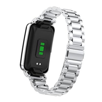 Metalen schakelband met case - Zilver - Xiaomi Smart band 7 Pro