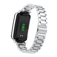 Metalen schakelband met case - Zilver - Xiaomi Smart band 7 Pro - thumbnail