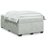 Boxspring met matras fluweel lichtgrijs 120x190 cm - thumbnail