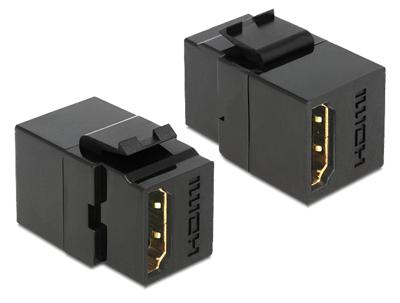 DeLOCK keystone module hdmi female > hdmi female (zwart)