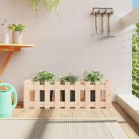 VidaXL Plantenbak verhoogd met hekontwerp 100x30x30 cm grenenhout - thumbnail