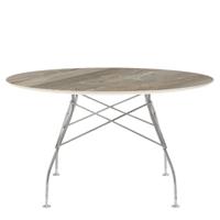Kartell Glossy Eettafel Marmer Rond - Chrome / Tropical Grey - thumbnail