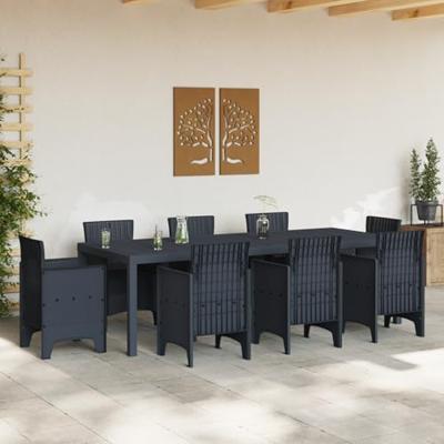 Tuin tafel Anthraciet 250 x 100 x 73 cm van poly rattan