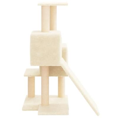Kattenmeubel met sisal krabpalen 82 cm crmekleurig